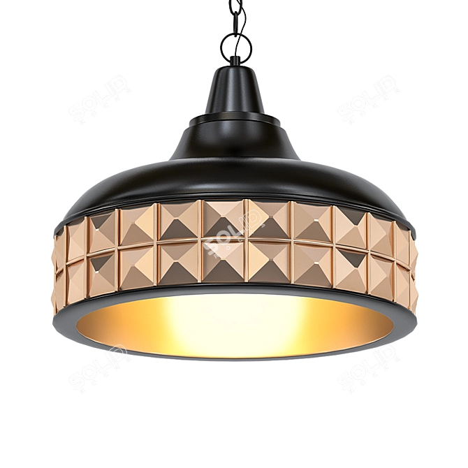 Geometric Woodblocks Pendant Light 3D model image 1