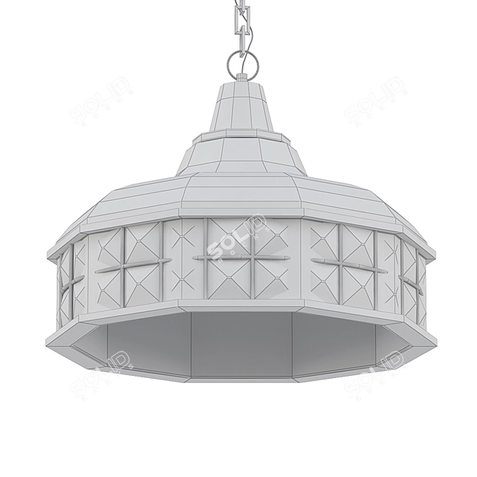 Geometric Woodblocks Pendant Light 3D model image 2