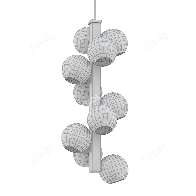 Glamorous Chrome Pendant Light 3D model image 2