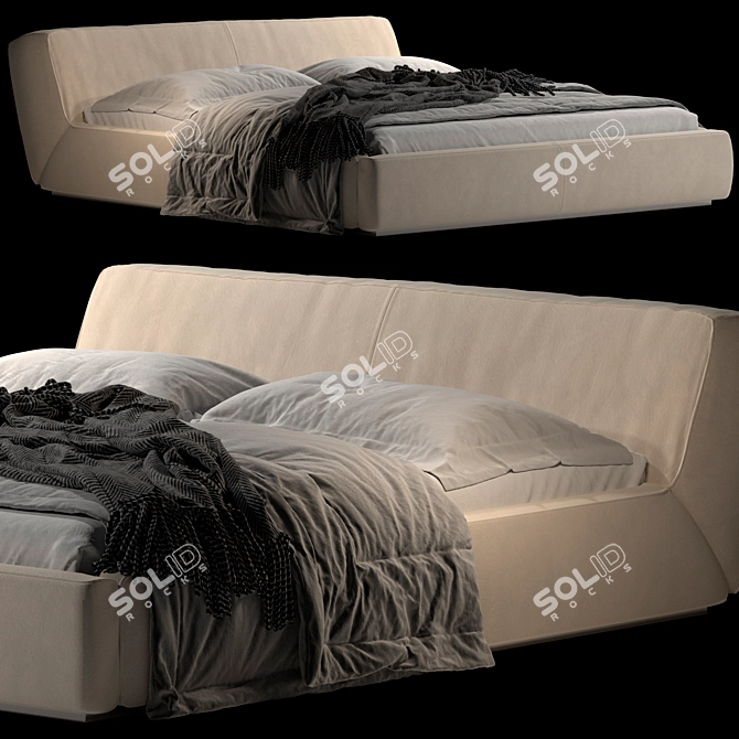 Gamma Night Bed: Stylish, Modern, and Comfortable 3D model image 1