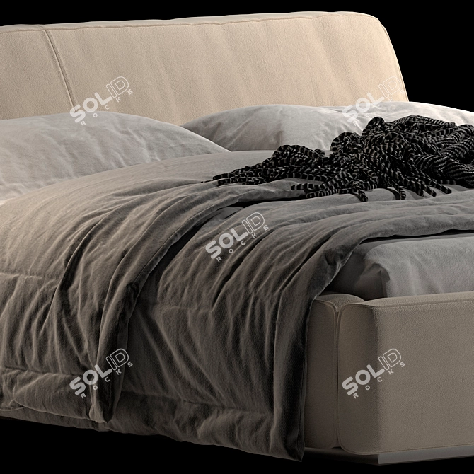 Gamma Night Bed: Stylish, Modern, and Comfortable 3D model image 2