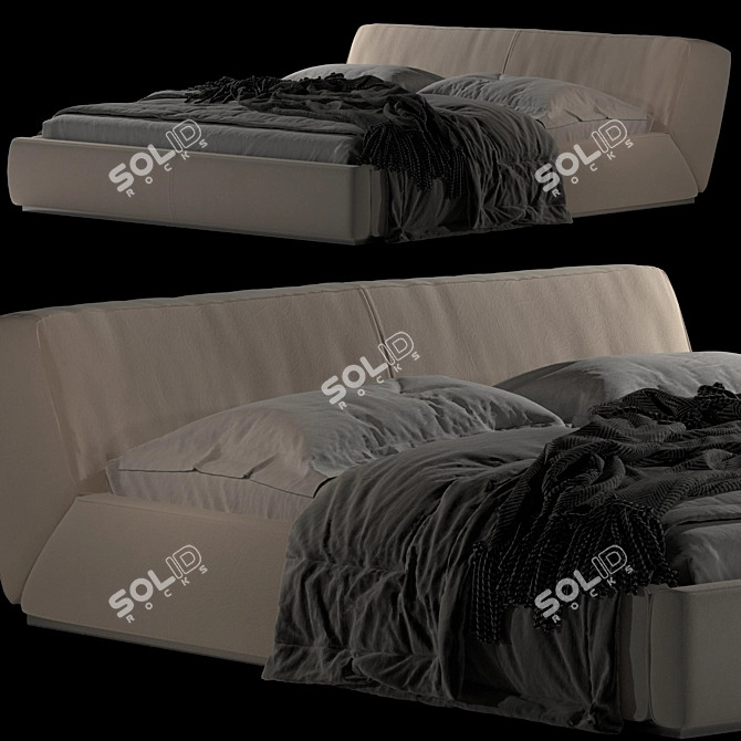 Gamma Night Bed: Stylish, Modern, and Comfortable 3D model image 6