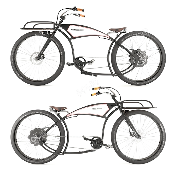 Classic Cruiser E-bike: Vintage Custom 3D model image 5