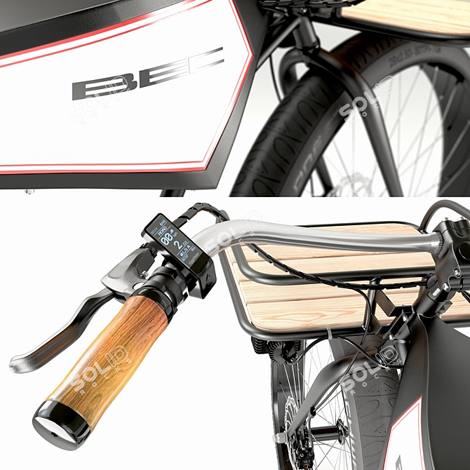 Classic Cruiser E-bike: Vintage Custom 3D model image 6