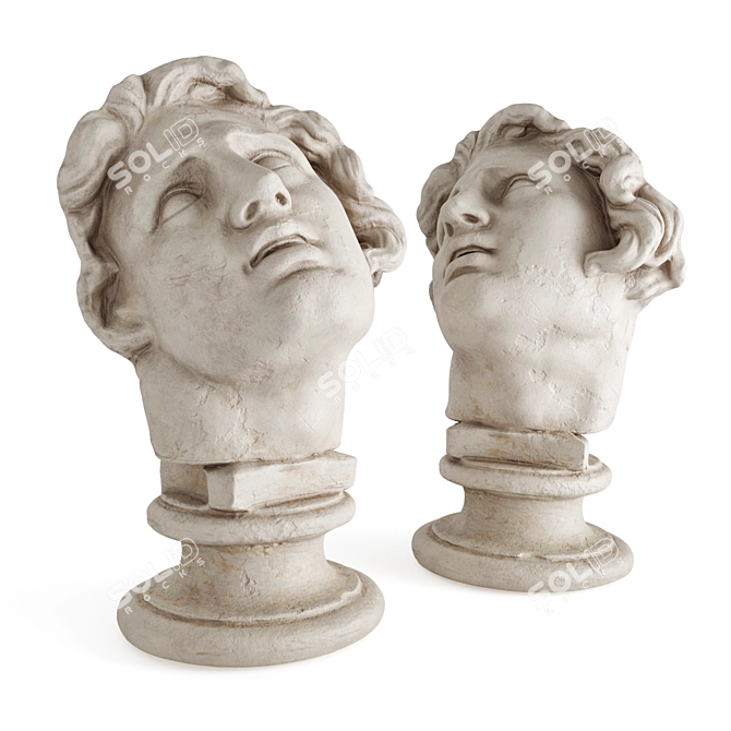 Majestic Alexander Marble Head 3D model image 5