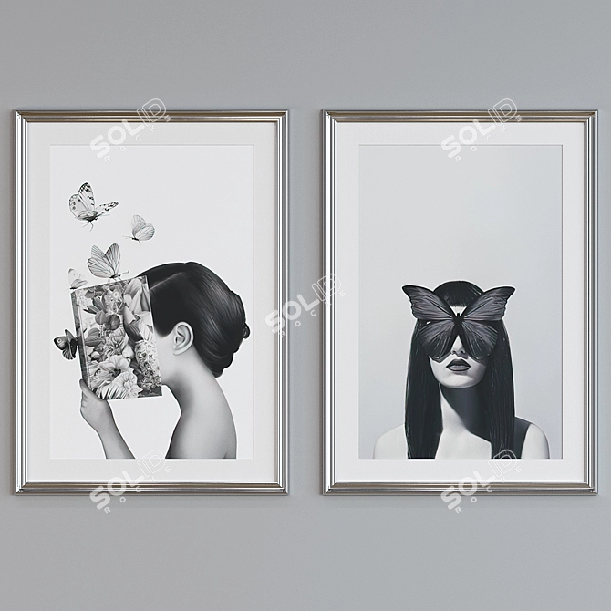 Modern Collage Picture Frame Set 3D model image 3