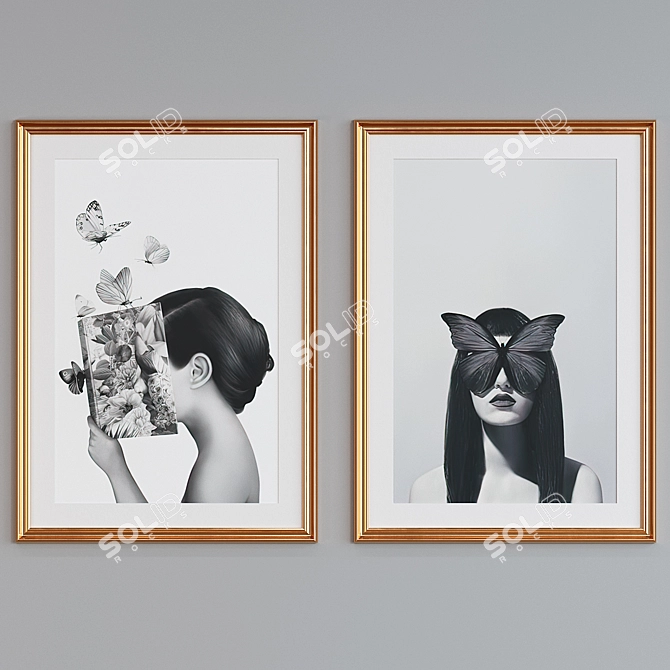 Modern Collage Picture Frame Set 3D model image 4