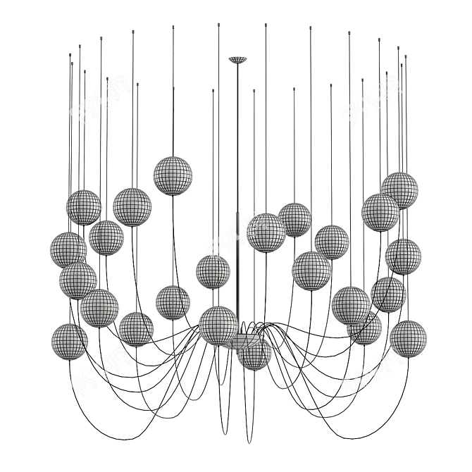 Elegant Puppet Chandelier 3D model image 2