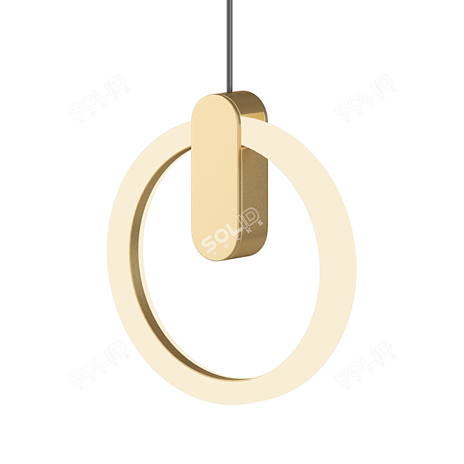Brass-Trimmed LED Pendant Light 3D model image 3