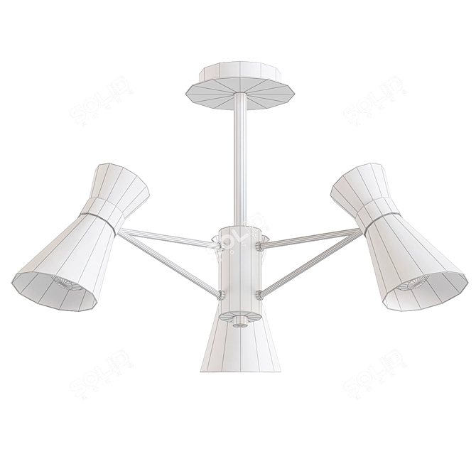 Sleek Chrome Ceiling Chandelier 3D model image 2