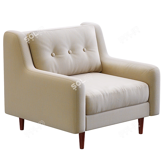 West Elm Crosby Armchair: Comfort Refined 3D model image 2