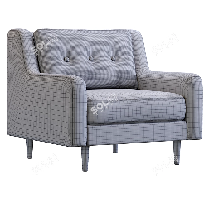 West Elm Crosby Armchair: Comfort Refined 3D model image 4