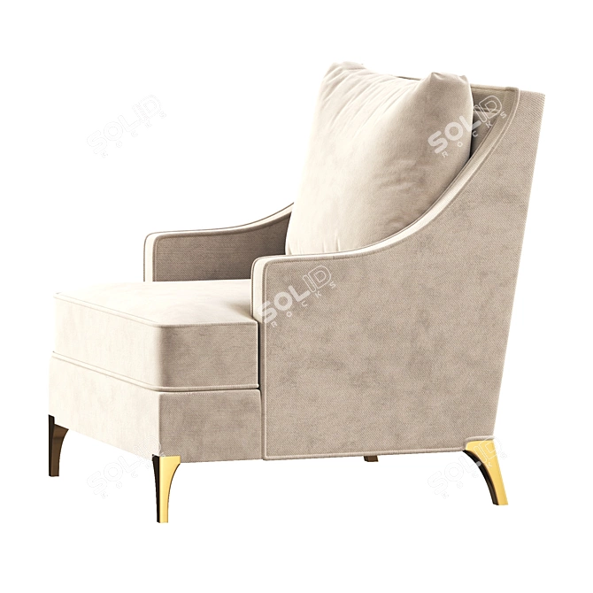 Stylish Rowe Accent Armchair 3D model image 3