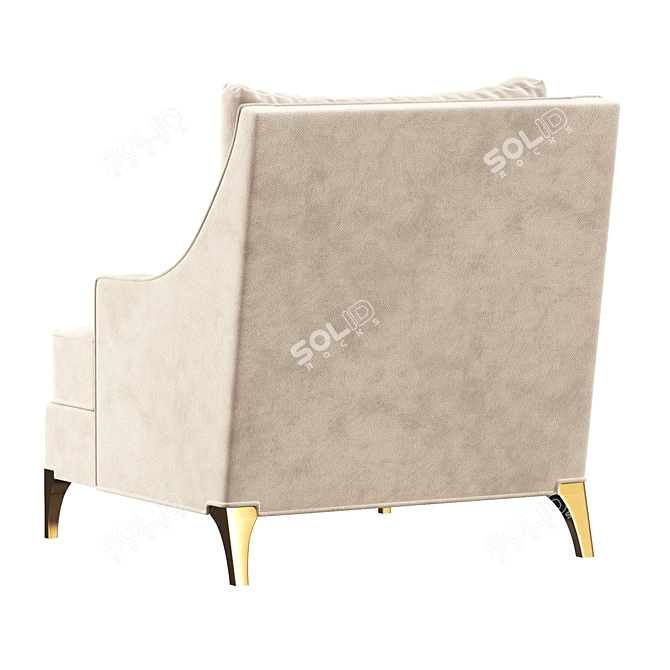 Stylish Rowe Accent Armchair 3D model image 4
