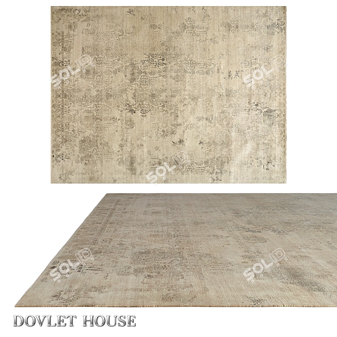 Elegant Silk-Blend Carpet by DOVLET HOUSE 3D model image 1