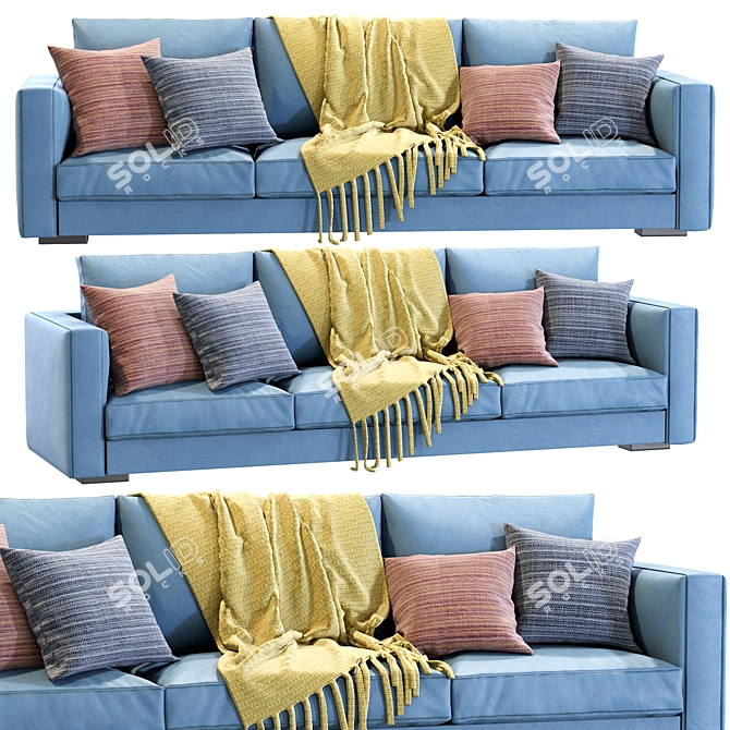 Marac Tango Leather Sofa: Modern, Stylish, and Comfortable 3D model image 2