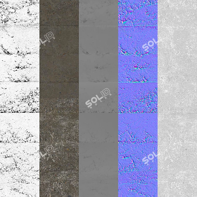 Title: Distressed Concrete Seamless 3D model image 4