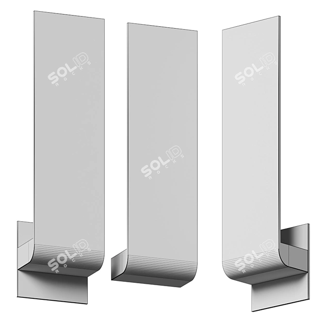 Sleek Halo LED Wall Sconce 3D model image 4