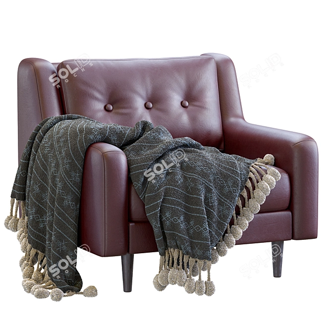 Crosby Leather Armchair: Stylish & Comfortable 3D model image 1