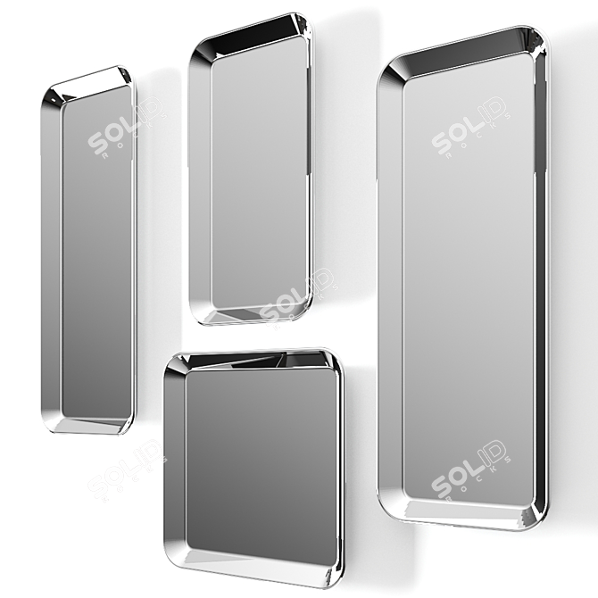 Ethereal Reflection Wall Mirror 3D model image 1