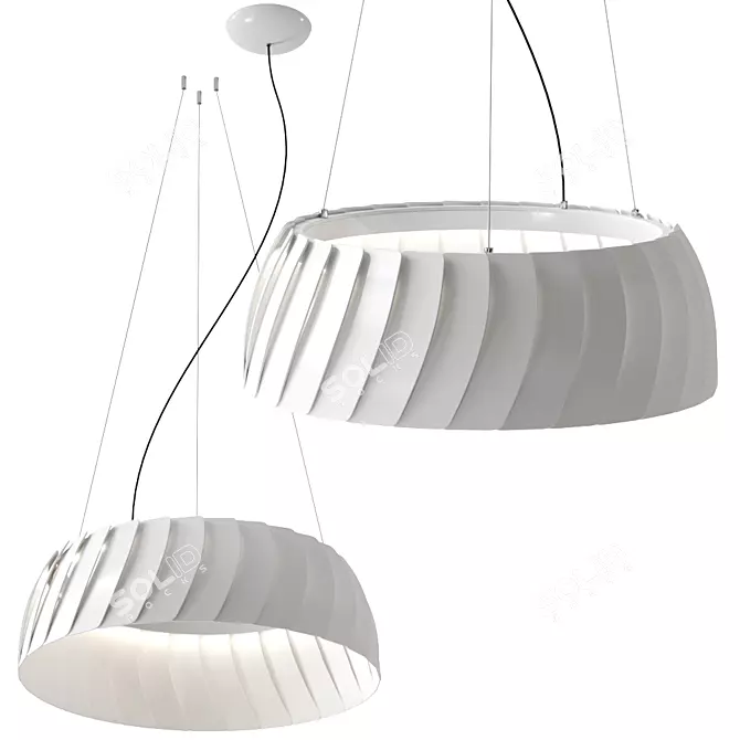 Sleek Megavide Pendant Lamp 3D model image 1