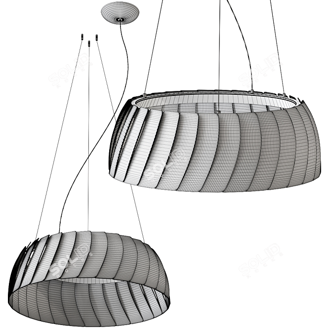 Sleek Megavide Pendant Lamp 3D model image 2