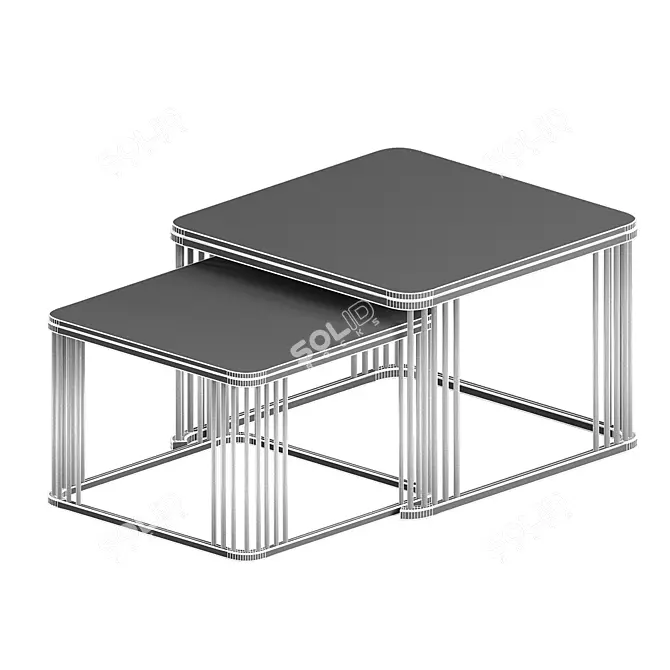 Marble Square Side Table: Modern Elegance 3D model image 4