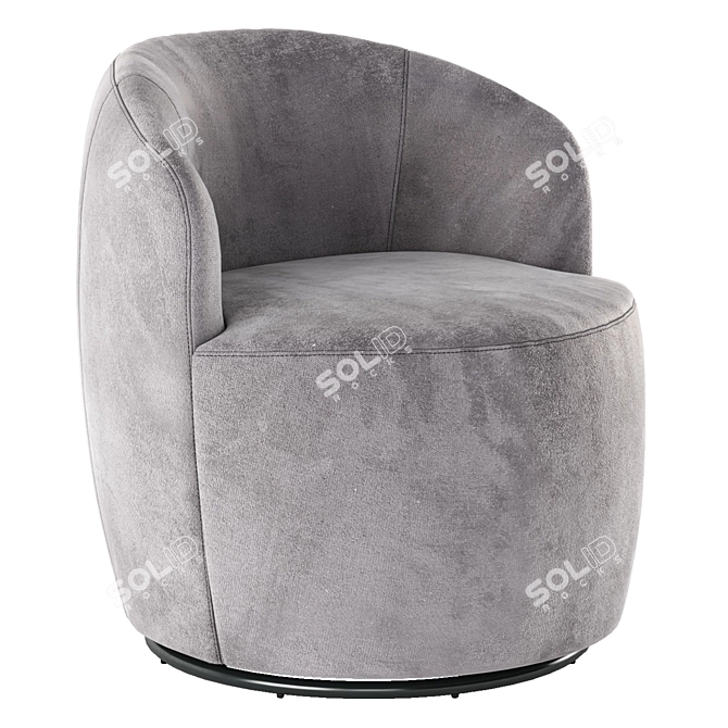 Velvet Grey Swivel Armchair - JYSK BOESLUNDE 3D model image 1