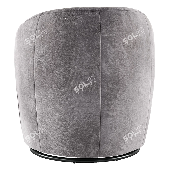Velvet Grey Swivel Armchair - JYSK BOESLUNDE 3D model image 3