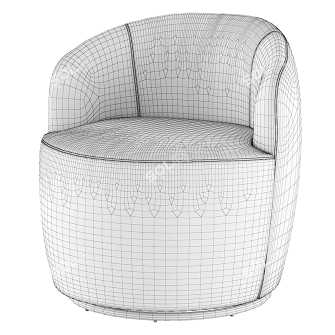 Velvet Grey Swivel Armchair - JYSK BOESLUNDE 3D model image 7