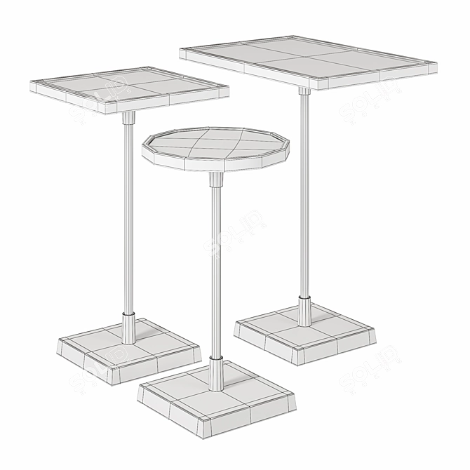 Kaela Arteriors: Elegant Brass and Glass Side Tables 3D model image 2