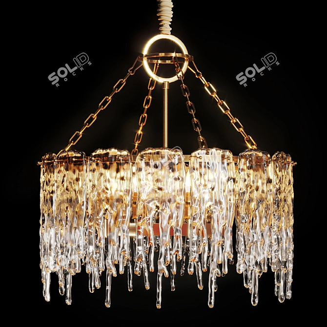 Elegant Ice Plate Chandelier 3D model image 1