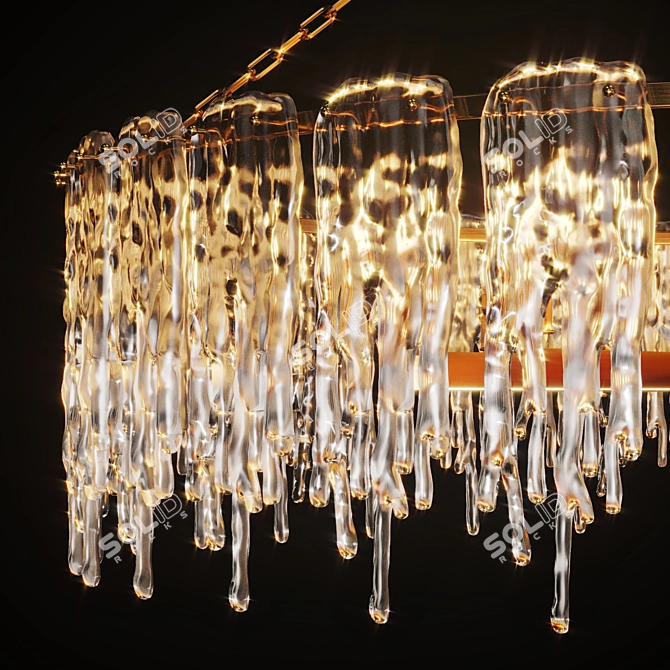 Elegant Ice Plate Chandelier 3D model image 3