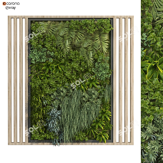 Nature's Oasis Vertical Garden Set 3D model image 1