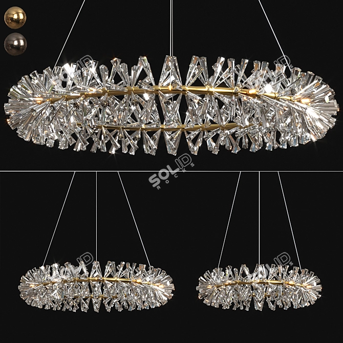 Elegant Chandelier Trio - 3 Sizes 3D model image 1