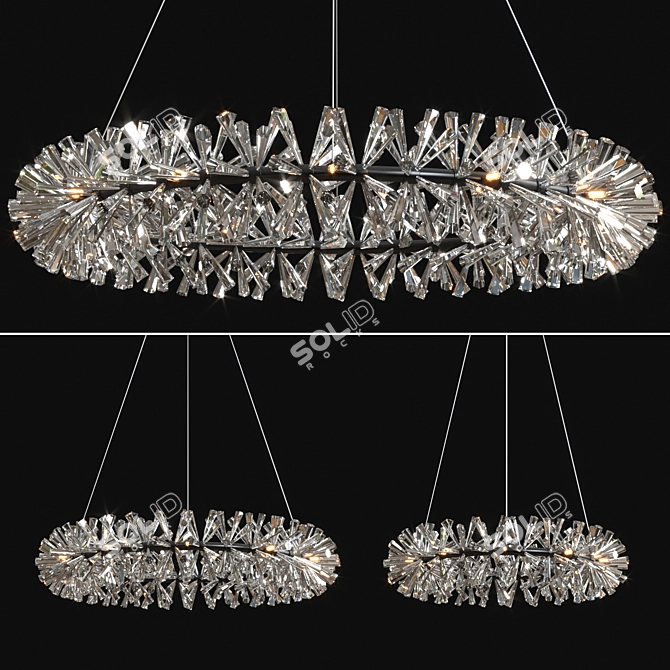 Elegant Chandelier Trio - 3 Sizes 3D model image 2