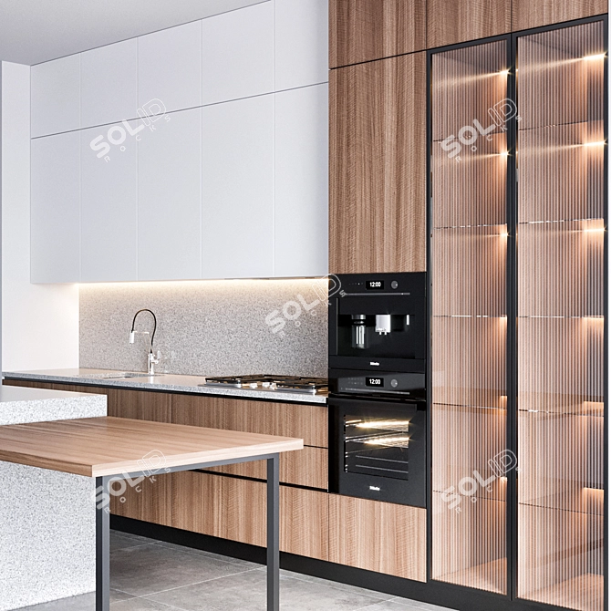 Modern Kitchen Cabinet Set 3D model image 4