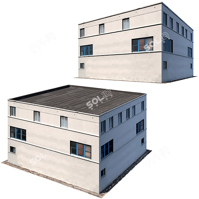 Low Poly Building: High-Res 8K Textured 3D model image 3