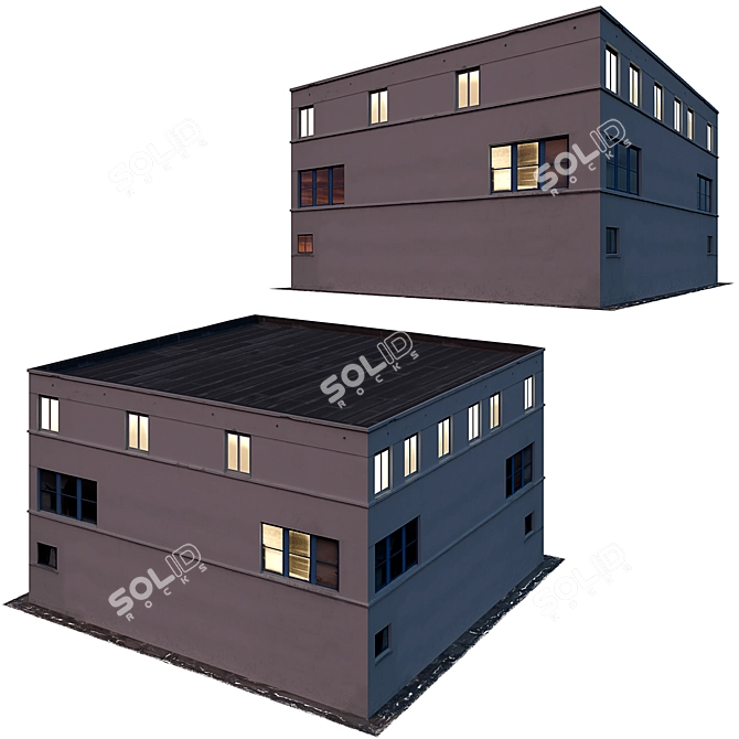 Low Poly Building: High-Res 8K Textured 3D model image 5