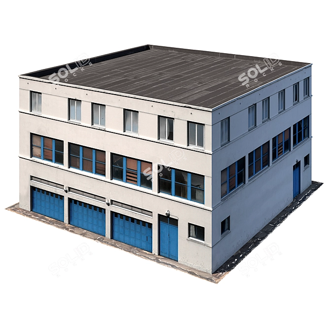 Low Poly Building: High-Res 8K Textured 3D model image 7