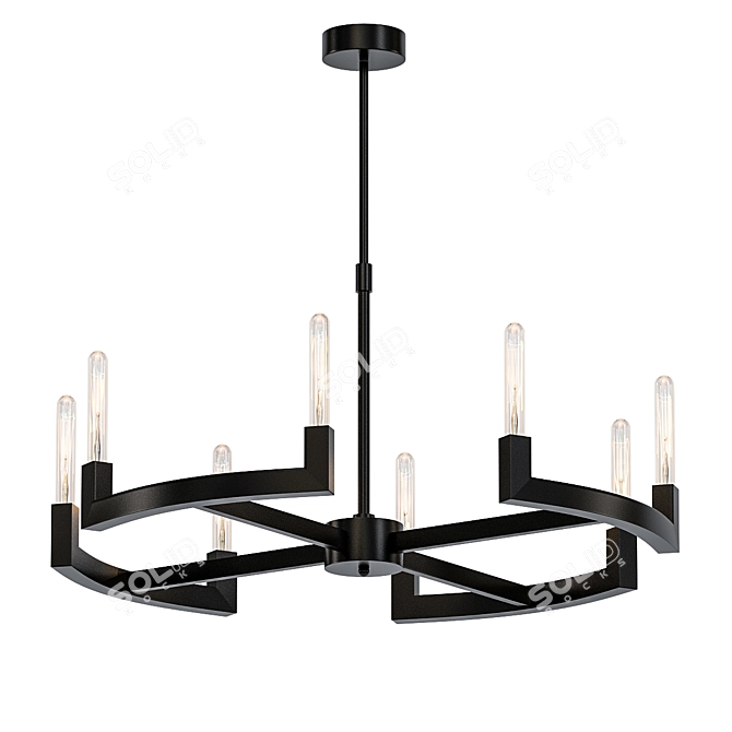 Elegant Bronze Chandelier, 48" Wide 3D model image 1