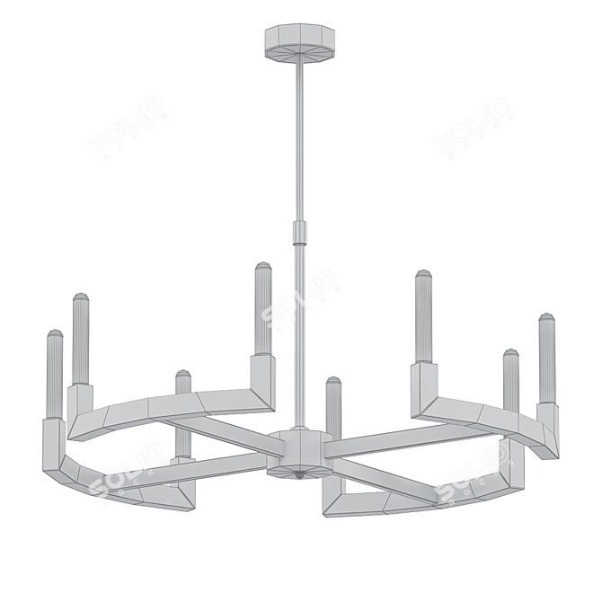 Elegant Bronze Chandelier, 48" Wide 3D model image 2