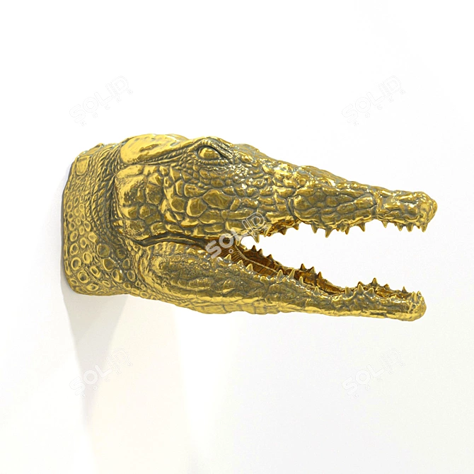 Porcelain Crocodile Wall Décor 3D model image 1