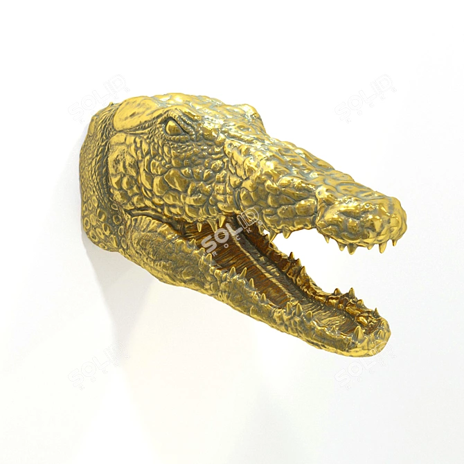 Porcelain Crocodile Wall Décor 3D model image 2