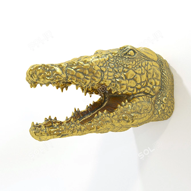 Porcelain Crocodile Wall Décor 3D model image 3