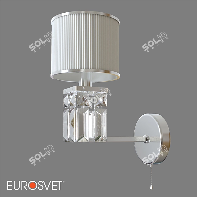 Title: Zaffiro Chrome Wall Lamp by Eurosvet 3D model image 1