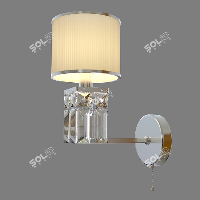 Title: Zaffiro Chrome Wall Lamp by Eurosvet 3D model image 2