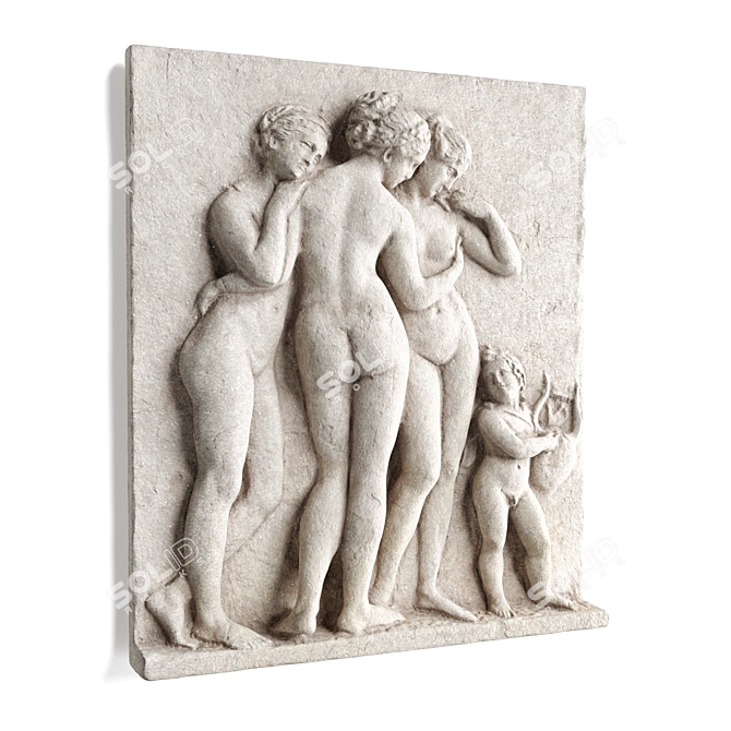 Elegant Graces Wall Panel 3D model image 2