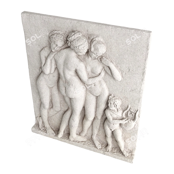 Elegant Graces Wall Panel 3D model image 3