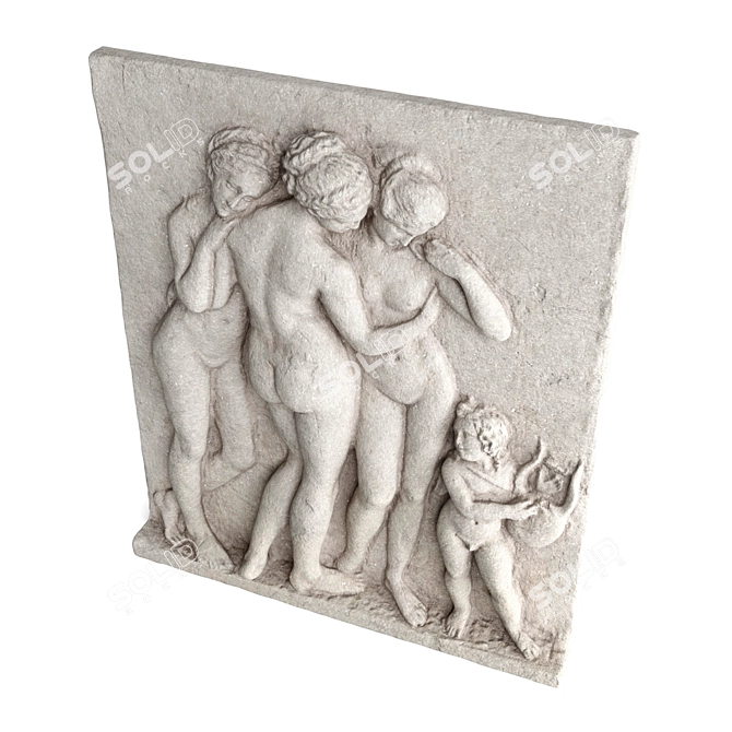 Elegant Graces Wall Panel 3D model image 6